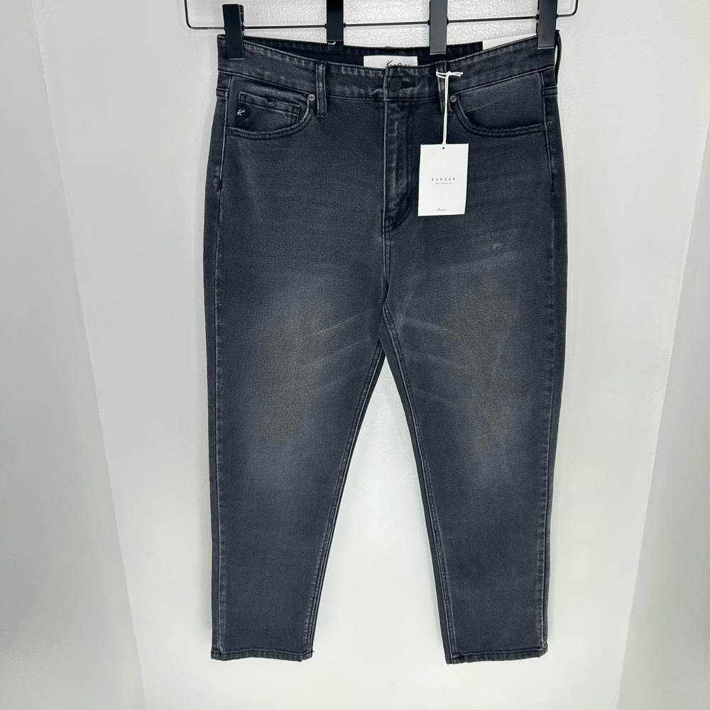 Kancan NWT Washed Black High Rise Mom Jeans Size 11/29 Stretch Denim 32x27 *READ - Picture 2 of 16